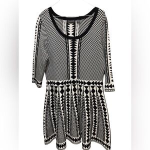 Nina Leonard women’s size XL black and white‎ dress